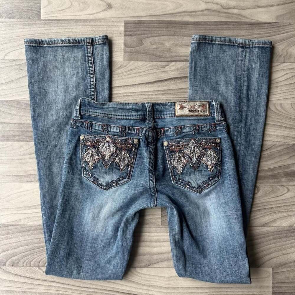 Grace in LA Boot Cut Jeans Size 27 Embellished Back Pockets